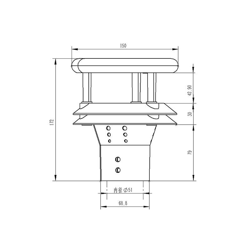 風力發(fā)電機風速儀產(chǎn)品尺寸圖